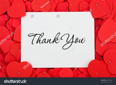 Thank You Card On Red Heart Stock Photo 45453805 | Shutterstock