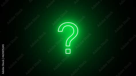 neon green question mark on black background. Neon question mark ...