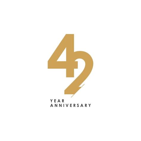 42 Vector Art PNG, 42 Year Anniversary Logo Vector Template Design Illustration, Anniversary, 42 ...