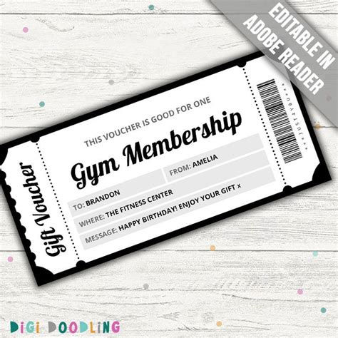 Gym Membership Gift Voucher Template. Gym Membership Gift Coupon. Gym ...