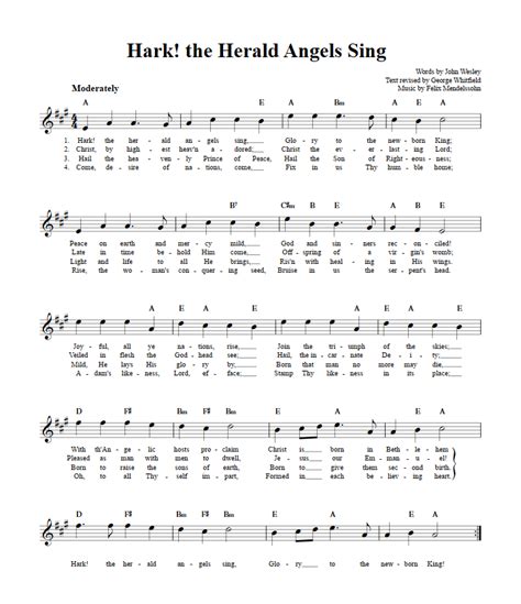 Hark! the Herald Angels Sing B-Flat Instrument Sheet Music (Lead Sheet ...