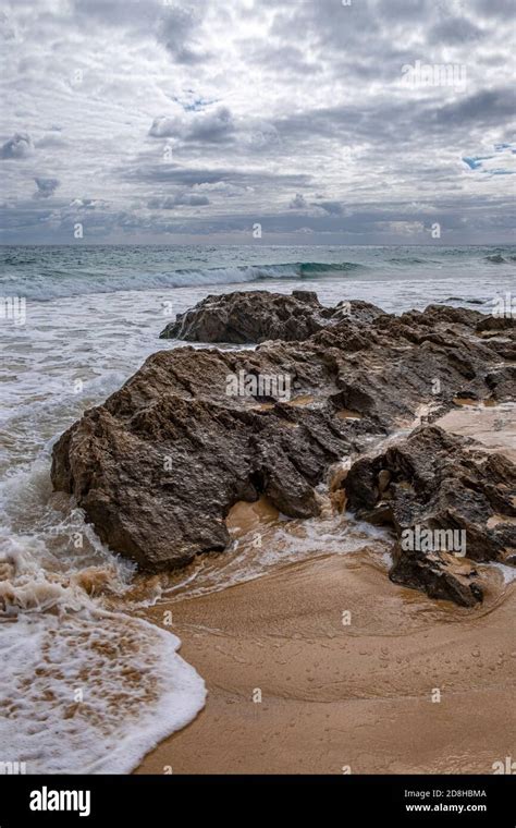 Porto Santo beach rock formations - Portugal Stock Photo - Alamy