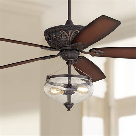 60" Vintage Ceiling Fan with Light LED Dimmable Bronze Living Room Kitchen | eBay