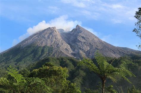 The Peak of Mount Merapi is Covered with Volcanic Ash Left Over from ...