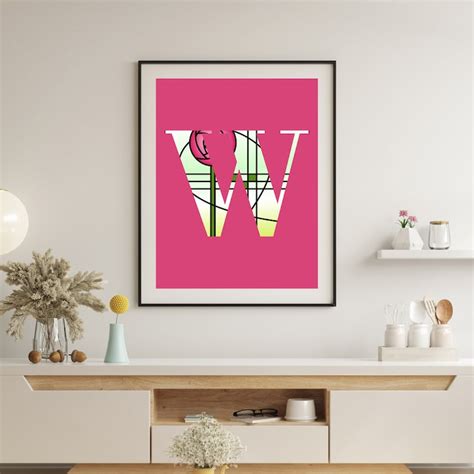 Charles Rennie Mackintosh's Art Deco Stained Glass Effect Pink Rose Letter Posters Wall Art ...