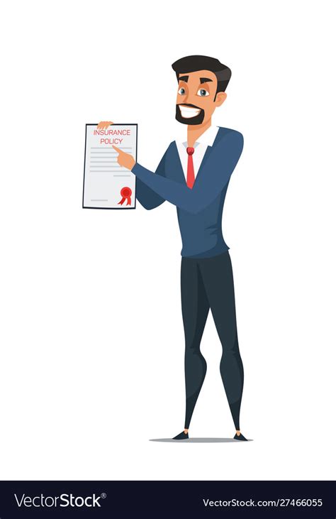 Insurance agent with document cartoon Royalty Free Vector