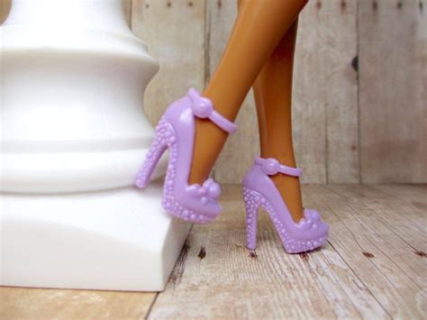 Lilac Barbie Doll Shoes Textured Pointed Toe Heels - All Variety Shop