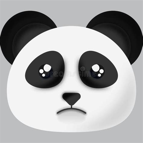 Sad Panda Animal Cartoon Face Over Grey Stock Illustration - Illustration of cute, play: 255582774