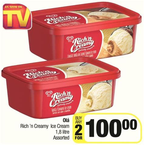 Olá Rich 'n Creamy Ice Cream 2x1,8L offer at Spar