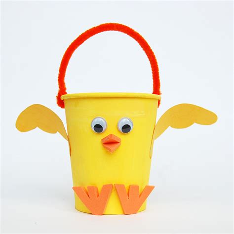 Paper Cup Chick Basket | Kids' Crafts | Fun Craft Ideas | FirstPalette.com