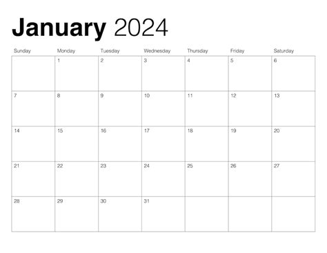 2024 Calendar Template Monthly Customizable Digital Printable - Etsy Canada