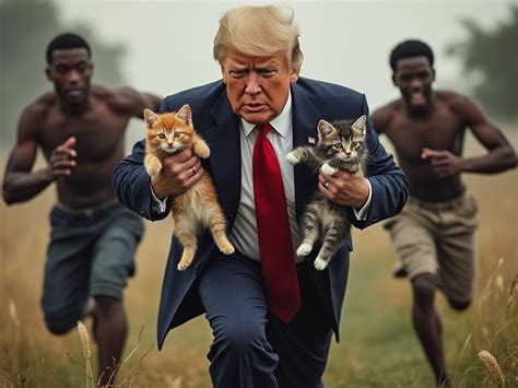 Donald Trump Saving Cats From Haitian Immigrants | Haitian Immigrants ...