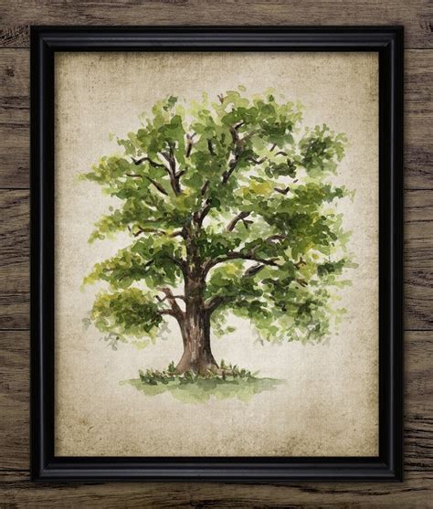 Oak Tree Watercolor Painting Printable Oak Tree Painting Oak | Etsy UK