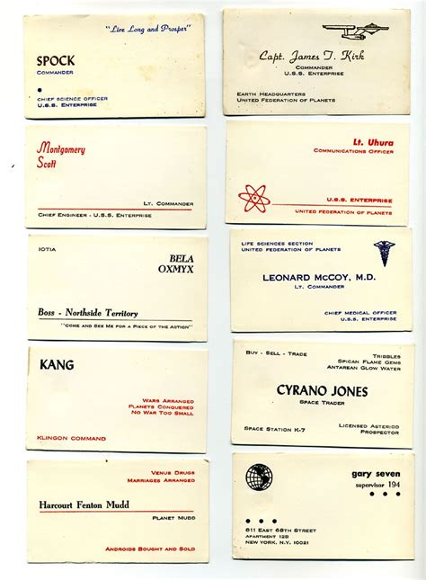 Star Trek Business Cards | I bought a set of business cards … | Flickr