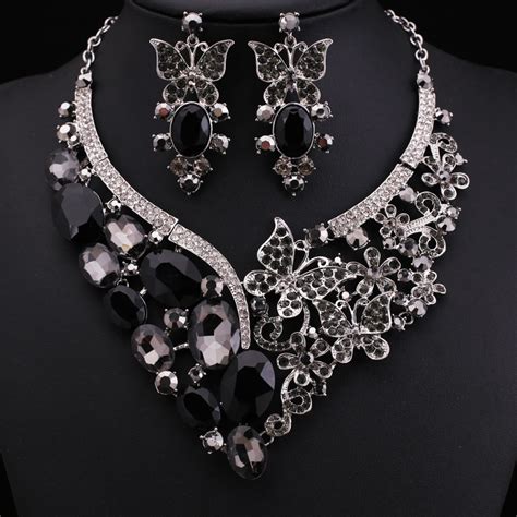 Aliexpress.com : Buy fashion brand Party black Crystal Jewelry Bridal Jewellery Wedding Jewelry ...