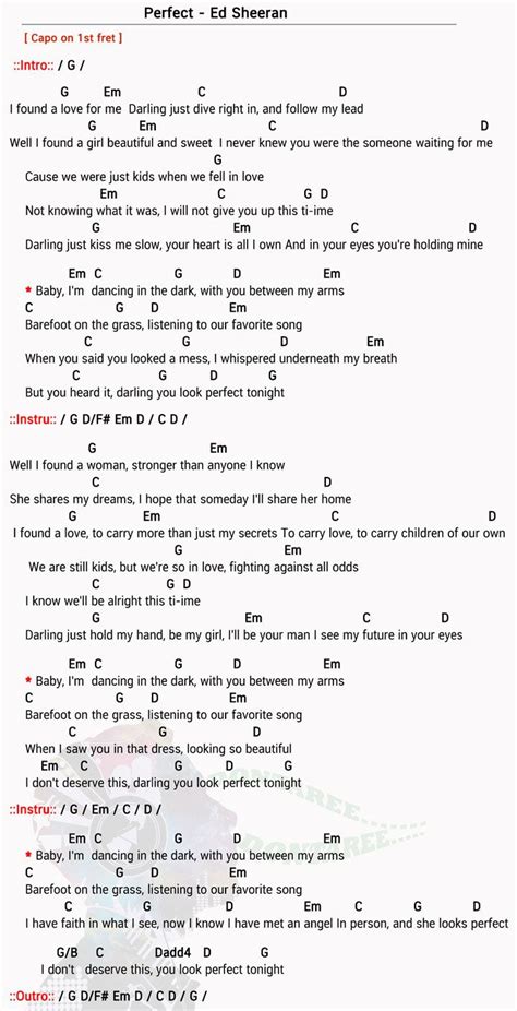 Perfect Chord - Ed Sheeran | Perfect Chord (Easy Chord Songs) | ピアノコード, 音楽理論, アコースティックギター