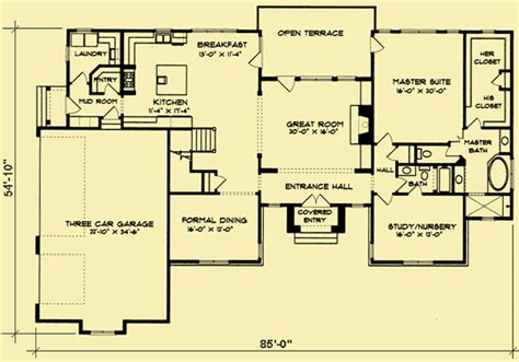 French Country House Plans For a 5 Bedroom 4 Bath Home