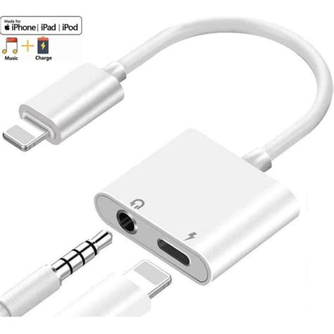 Lightning to 3.5 mm Headphone Jack Adapter,iPhone Headphones Adapter Dongle Charger Jack & AUX ...