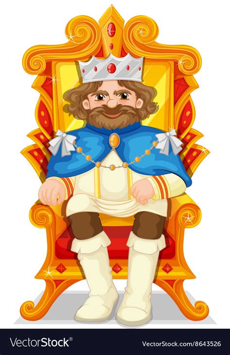 King sitting on the throne Royalty Free Vector Image