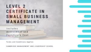 Level 2 Certificate in Small Business Management – Cambridge Management and Leadership School