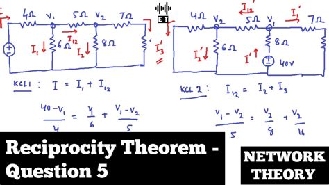 Reciprocity Theorem | Question 5 | Network Theorems | Network Theory - YouTube