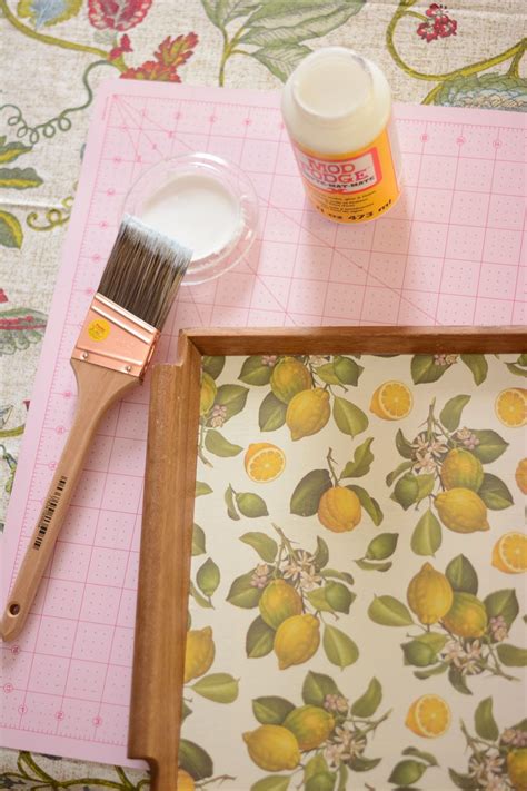 How to Decoupage a Wooden Tray With Decorative Paper Crafty Decor, Decor Crafts, Diy Crafts ...