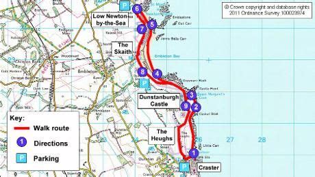 Craster to Low Newton coastal walk - National Trust | Northumberland, North east map, National trust