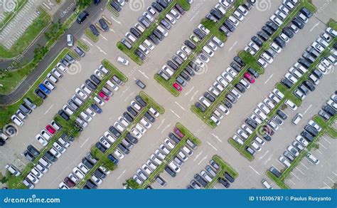 Aerial View of a Parking Lot with Cars Stock Image - Image of pickup, parking: 110306787