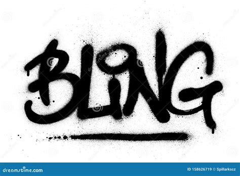 Graffiti Bling Word Sprayed in Black Over White Stock Vector - Illustration of type, vandalism ...