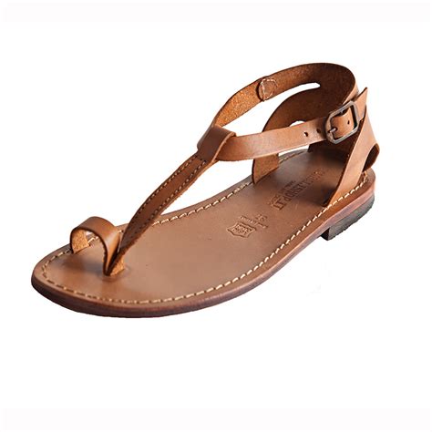 Women's Minimal Strappy sandals in Cognac - Sandalishop.it