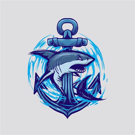 shark anchor mascot logo vector illustration 15742091 Vector Art at ...