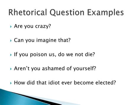 RHETORICAL QUESTION EXAMPLES - alisen berde