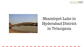 Shamirpet Lake in Hyderabad District in Telangana