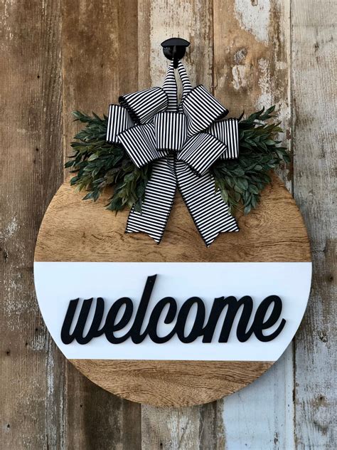 Welcome Home Door Hanger Front Door Decor Wood Door Sign - Etsy | Door decorations, Door signs ...