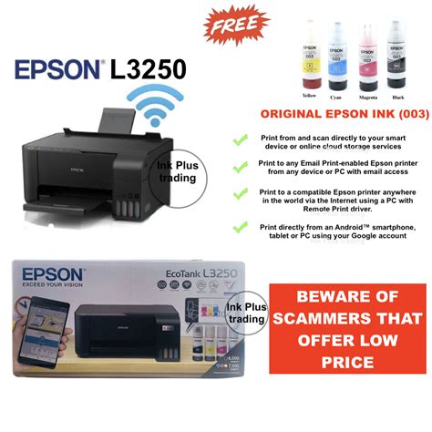 Epson EcoTank L3250 All-in-One (Print, Scan, Copy) Wi-Fi Color Ink Tank ...