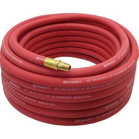 Continental Rubber Air Hose — 3/8in. x 25ft., Red, 250 PSI | Northern Tool