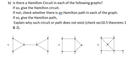 Solved b) Is there a Hamilton Circuit in each of the | Chegg.com