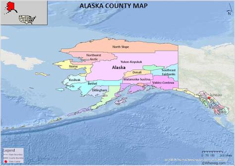 Alaska Borough Map, List of 19 Boroughs in Alaska and Seats - Whereig.com