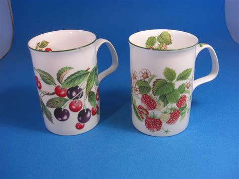 Bargain Cart: Roy Kirkham Fruit Garden Collection Bone China England 2 Mugs