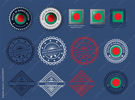 Made in Bangladesh seal, Bangladeshi flag and color --Vector Art-- Stock Vector | Adobe Stock