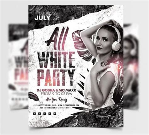 Free White Party Flyer Template in PSD - PSDFlyer