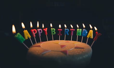 Happy Birthday Candles on Cake image image - Free stock photo - Public ...