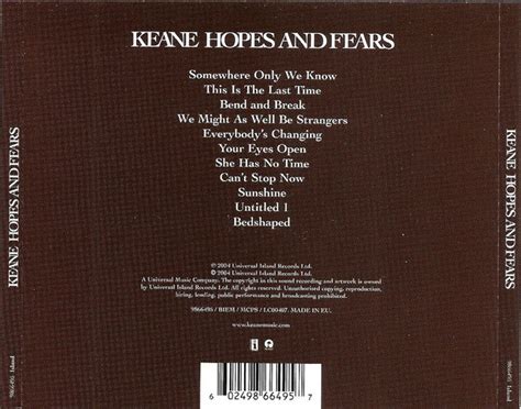 Keane | Hopes And Fears - Rockin' Out Records