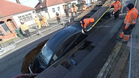 UK weather: Sinkholes open up in Storm Ciara aftermath | UK News | Sky News