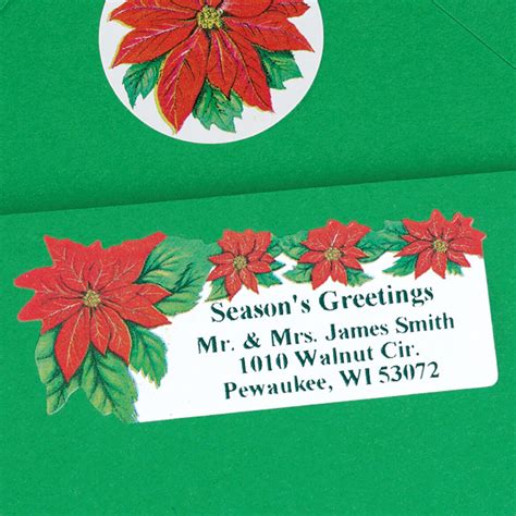 Poinsettia Return Address Labels - Christmas - Miles Kimball