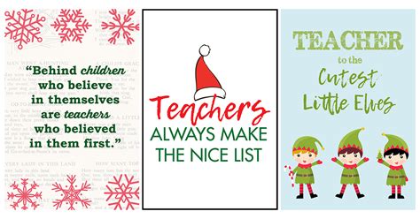 Printable Teacher Christmas Cards - Printable Word Searches