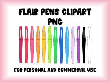 Flair Pens Clipart PNG by Amber Warren | TPT