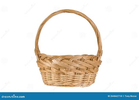 Wicker, Straw Basket Isolated Stock Photo - Image of carry, wicker: 264662718