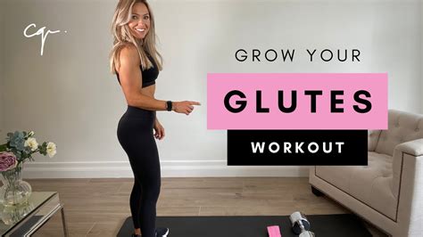 20 MIN GLUTE WORKOUT - Grow Your Glutes at Home with Band & Dumbbell ...