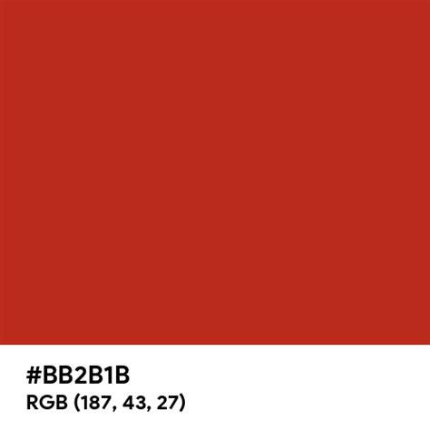 Ketchup Red color hex code is #BB2B1B